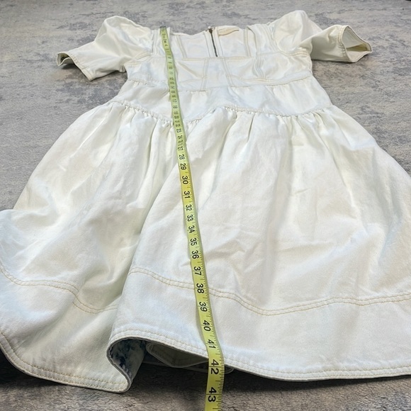New Ulla Johnson Ames Denim Jean A Line Dress Whitewash Corset Style Sz 6 - Picture 9 of 15